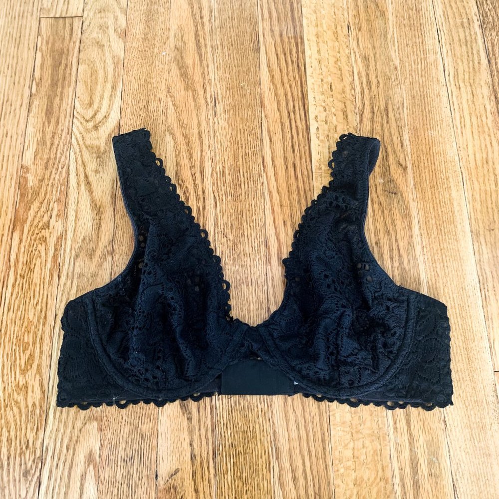 Aerie Happy Unlined Plunge Lace Bra 34D